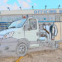 ALLESTIMENTO CON CISTERNA MOBILE, e PIANALE PER CARICO 8 BAGNI